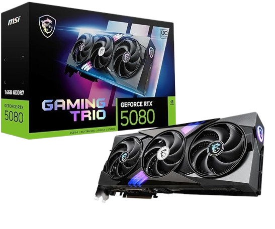 MSI GeForce RTX 5080 16GB GAMING TRIO OC, Graphic Card