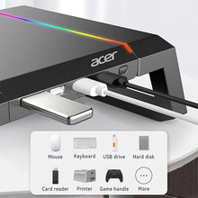 Acer Ergo Monitor Stand, RGB Lighting, 4-Port USB Hub(Black)