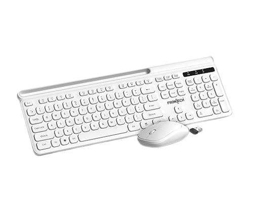 Frontech Wireless Keyboard & Mouse Combo Set, KB-0030, White