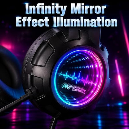 Ant Esports H950 Wired 7.1 USB RGB Gaming Headset - Black