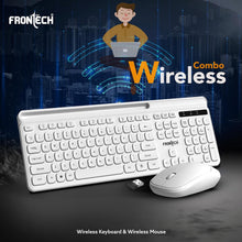 Frontech Wireless Keyboard & Mouse Combo Set, KB-0030, White