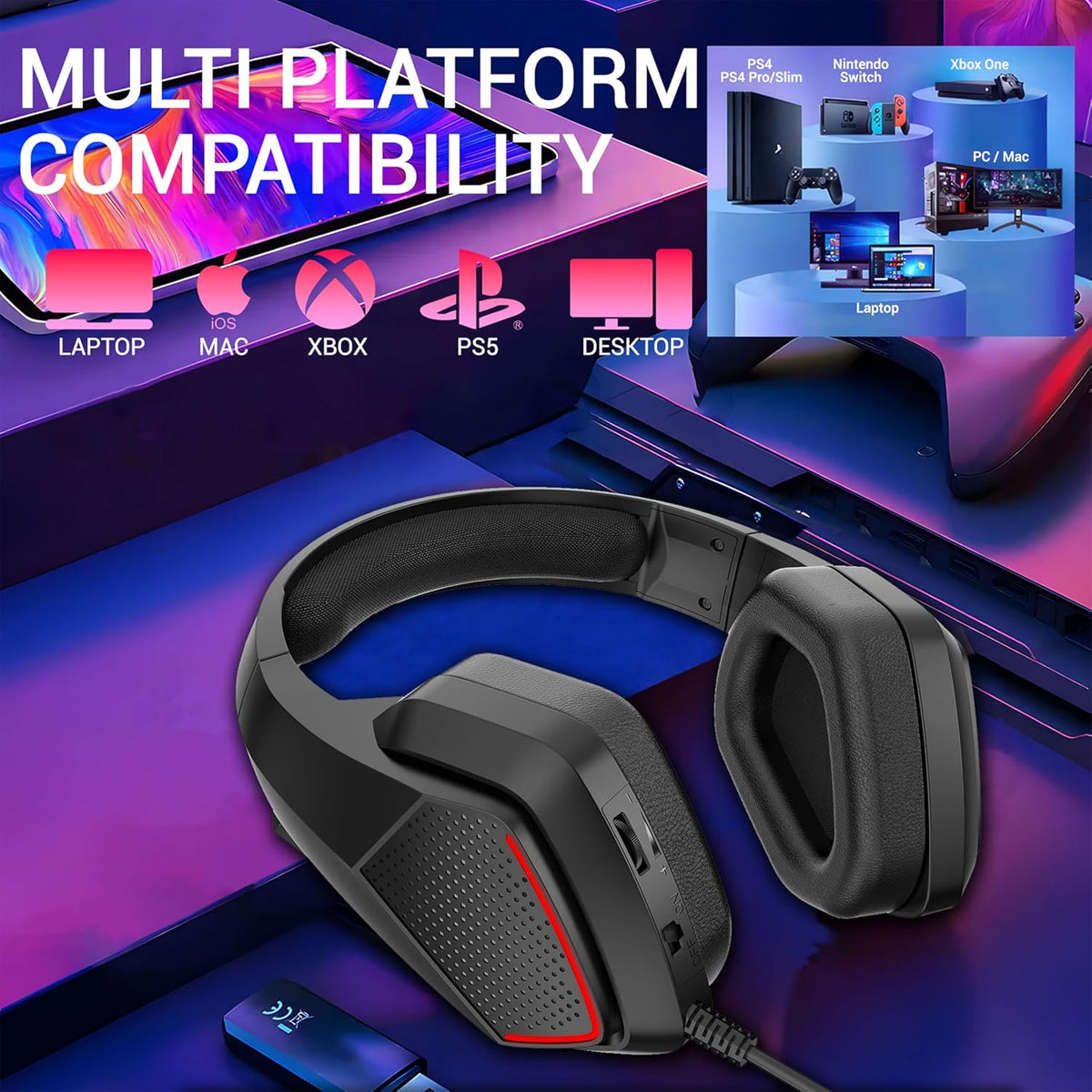 Ant Esports H590 7.1 Surround Sound Gaming Headset