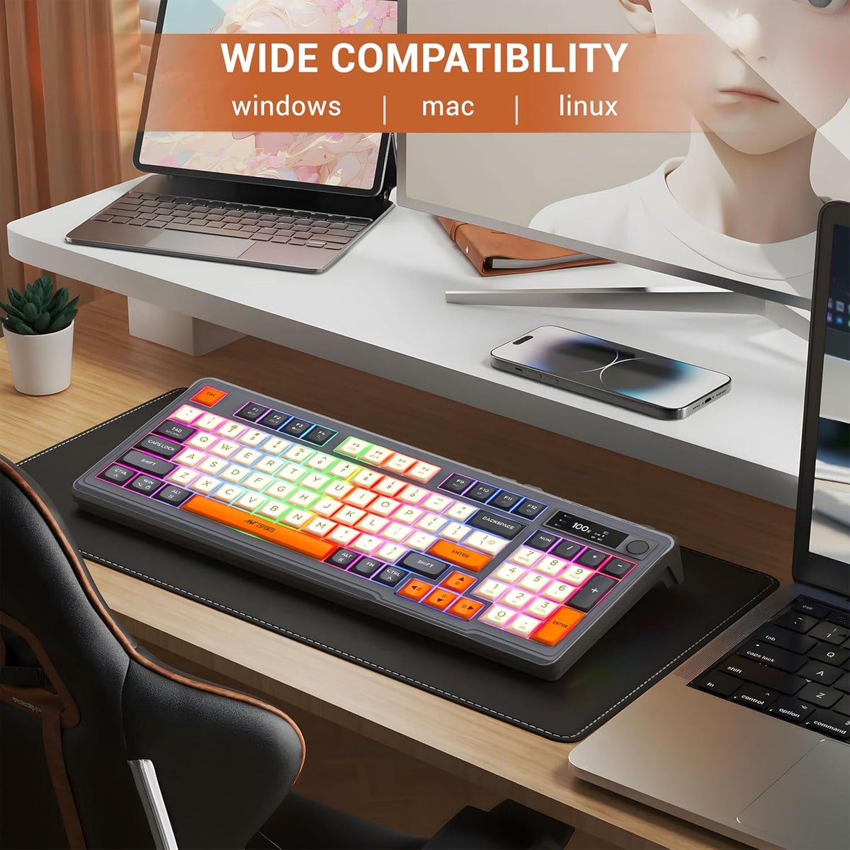 Ant Esports MK801 V2 Pro Wireless Mecha Membrane Backlit Gaming Keyboard