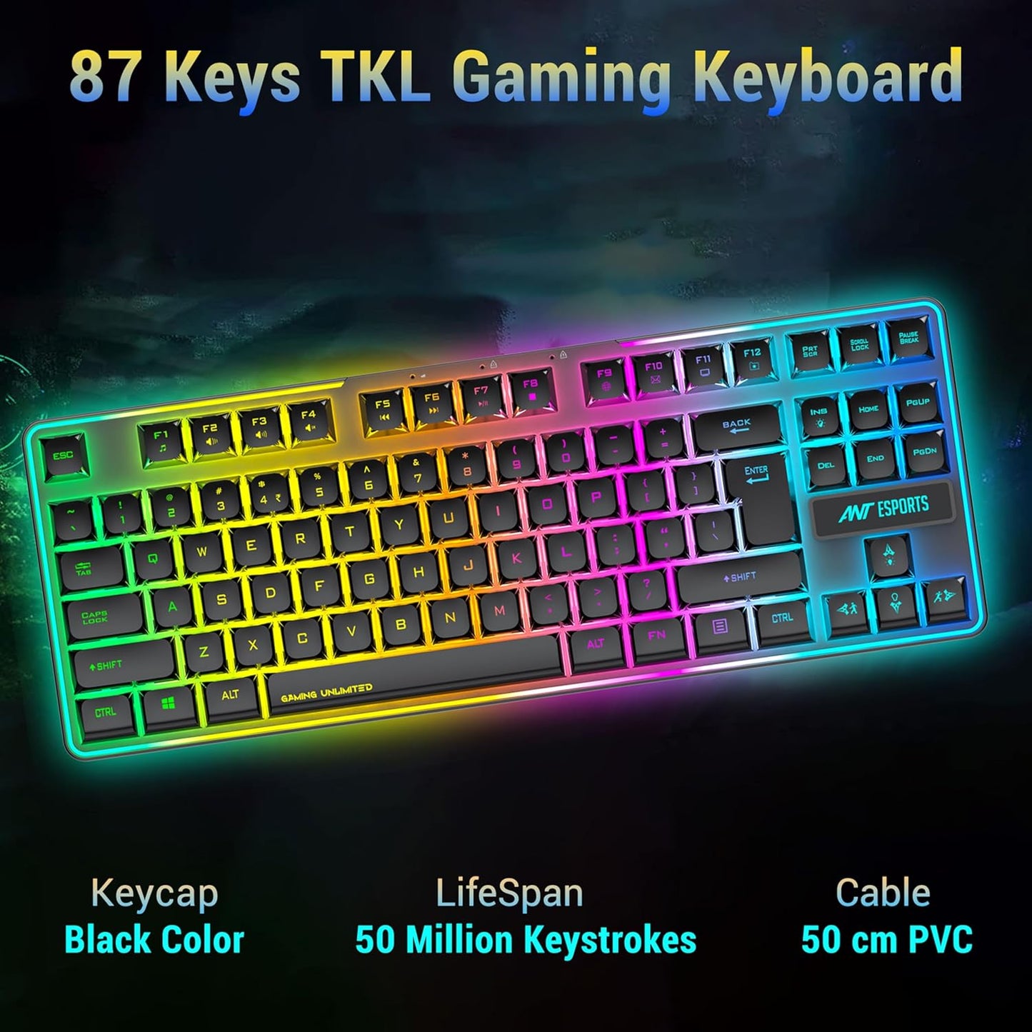 Ant Esports KM730 Pro Gaming Wireless TKL Keyboard Mouse Combo
