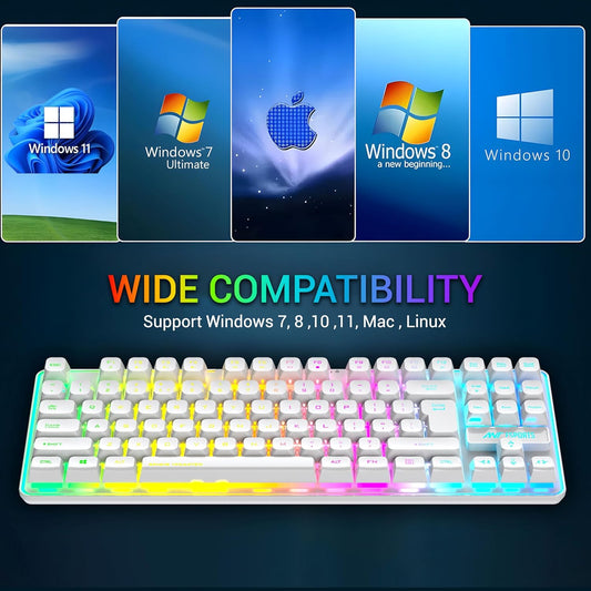 Ant Esports MK720 Pro V2 Membrane Wireless Gaming Keyboard White