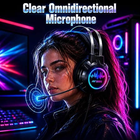 Ant Esports H950 Wired 7.1 USB RGB Gaming Headset - Black