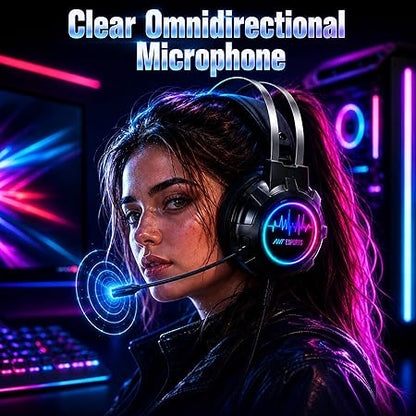 Ant Esports H950 Wired 7.1 USB RGB Gaming Headset - Black