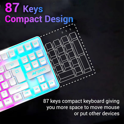 Ant Esports MK720 Pro V2 Membrane Wireless Gaming Keyboard White