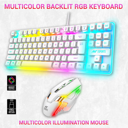 Ant Esports MK710 V2 Membrane TKL Wired Gaming Keyboard Mouse Combo