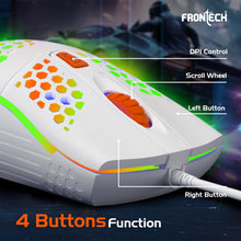 FRONTECH Nova Knight Gaming Keyboard and Mouse (KB-0043, Orange & White)
