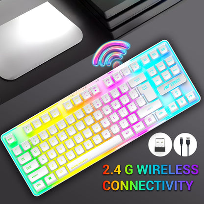 Ant Esports MK720 Pro V2 Membrane Wireless Gaming Keyboard White