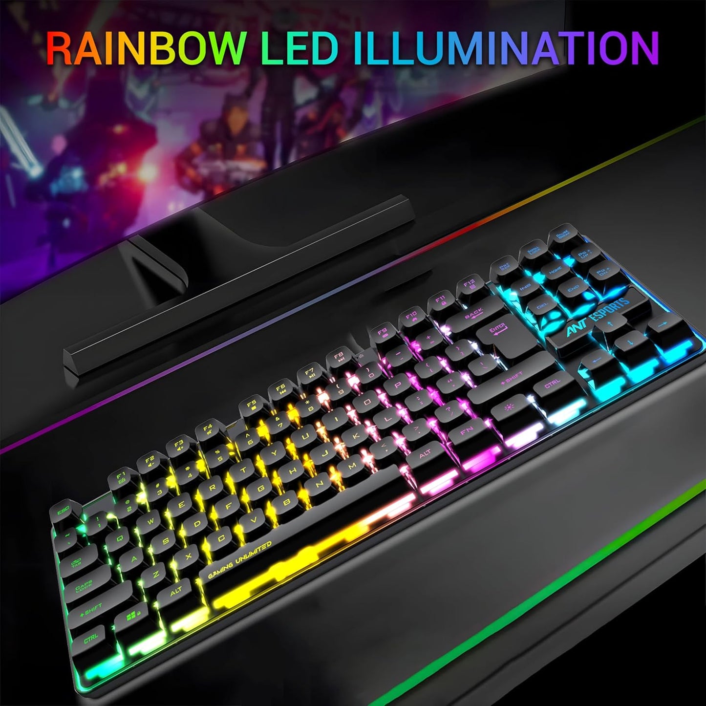 Ant Esports MK720 Pro V2 Membrane Wireless Gaming Keyboard Black
