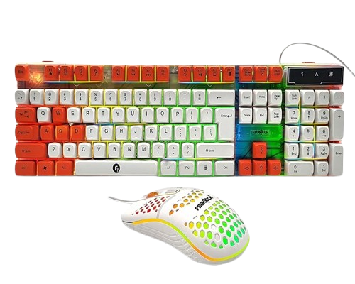 FRONTECH Nova Knight Gaming Keyboard and Mouse (KB-0043, Orange & White)
