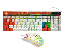 FRONTECH Nova Knight Gaming Keyboard and Mouse (KB-0043, Orange & White)