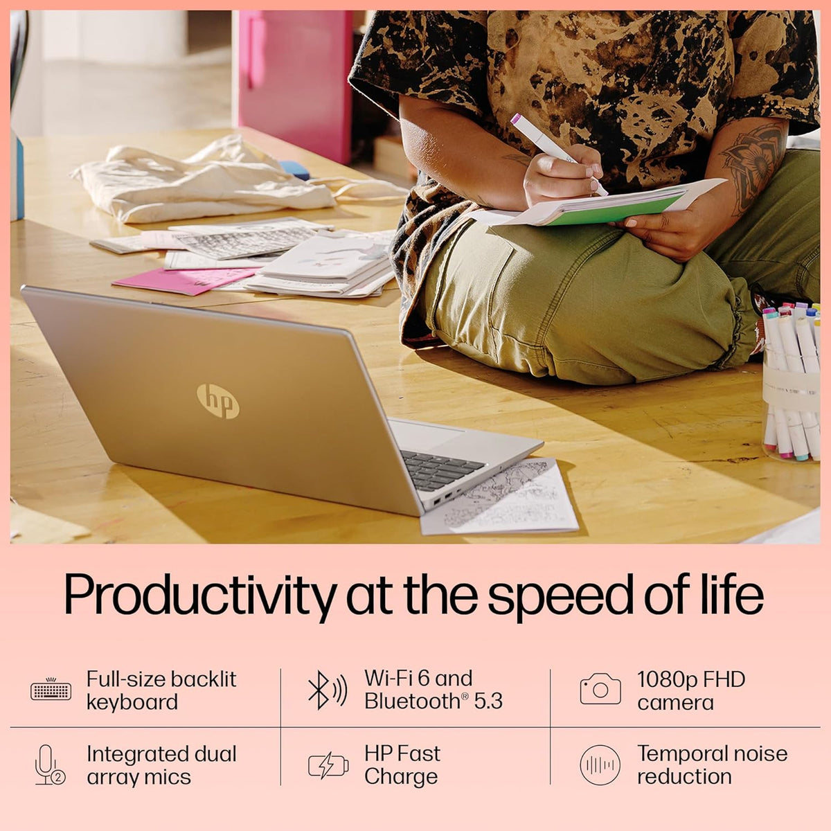 HP 15, 12 Gen Intel Core i5-1235U, 8GB DDR4, 512GB SSD, 15.6-inch(39.6cm), Anti-glare, Micro-edge, FHD Laptop, Intel UHD Graphics, 1080p FHD camera, Backlit KB(Win11, Office21, Silver,1.59kg) fd0070TU