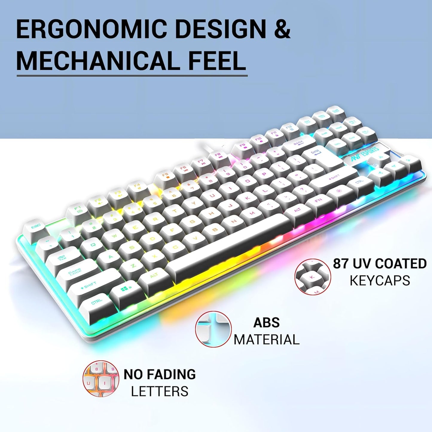 Ant Esports MK710 V2 Membrane TKL Wired Gaming Keyboard Mouse Combo