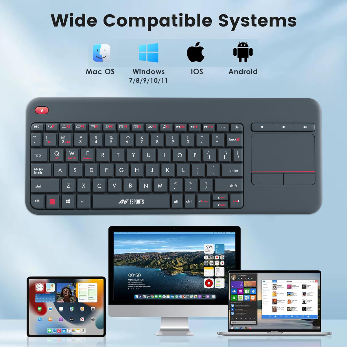 Ant Esports WK100 Mechnical Wireless Keyboard Grey