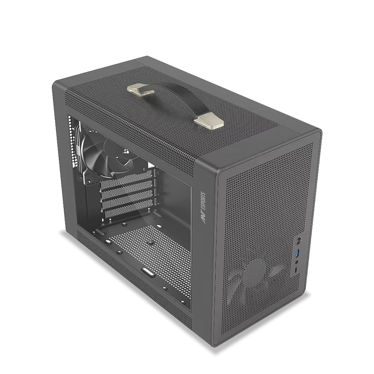 Ant Esports Box C Air Mini Tower Micro-ATX, Mini-ITX Grey Cabinet 120mm Fan