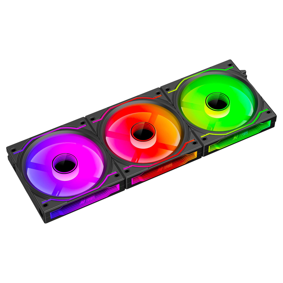 Ant Esports Crystaflow 3x120mm ARGB Black Case Fans Kit