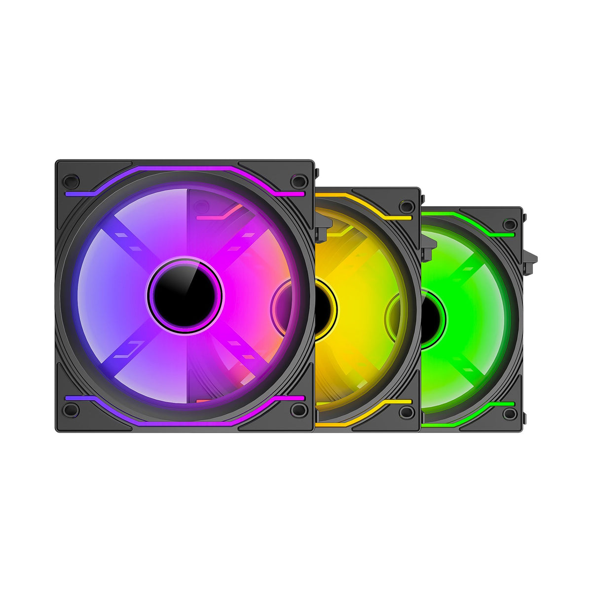 Ant Esports Crystaflow 3x120mm ARGB Black Case Fans Kit