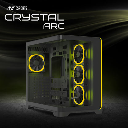 Ant Esports Crystal ARC Mid Tower Black Cabinet