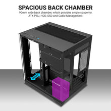 Ant Esports crystal Z2 Mid-Tower Micro-ATX, Mini-ITX Black Cabinet 3x120mm Fan