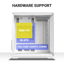Ant Esports crystal Z2 Mid-Tower Micro-ATX, Mini-ITX White Cabinet 3x120mm Fan