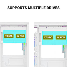 Ant Esports crystal Z2 Mid-Tower Micro-ATX, Mini-ITX White Cabinet 3x120mm Fan