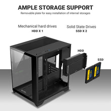 Ant Esports crystal Z2 Mid-Tower Micro-ATX, Mini-ITX Black Cabinet 3x120mm Fan