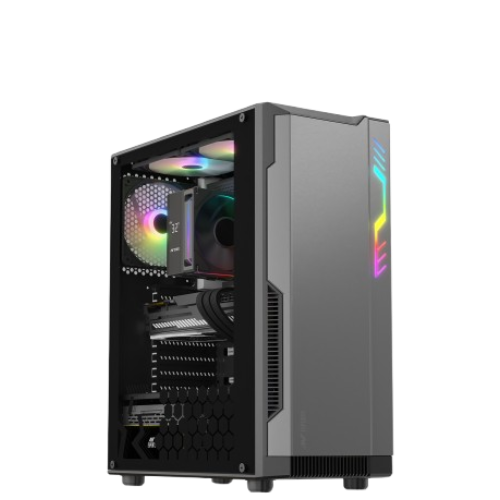 Ant Esports Eclipse Mid Tower (ATX/M-ATX/M-ITX) Black-Grey Cabinet 4x120mm Fans