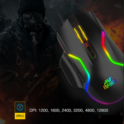 Ant Esports GM340 12800DPI RGB wired Gaming Mouse Black