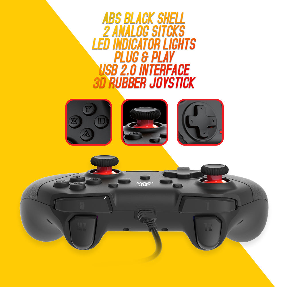 Ant Esports GP100 Wired Black Gamepad for Windows/Android/PS3