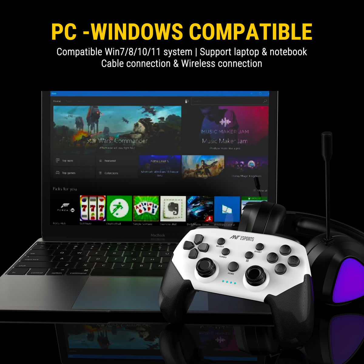 Ant Esports GP320 Wireless Black Grey Gamepad