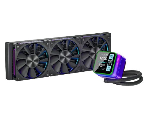 Ant Esports Glacius-360D 360mm ARGB AM5/LGA1851 Black AIO Liquid Cooler with display