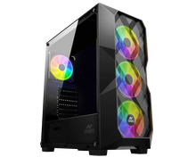 Ant Esports ICE-300 Mesh Mid Tower ATX,M-ATX,M-ITX Black Cabinet 4*120MM STATIC RGB Fans