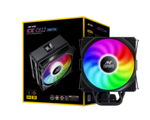 Ant Esports ICE-C612 Digital Single Tower 120mm ARGB AM5/LGA1851 Black Air Cooler with temperature display