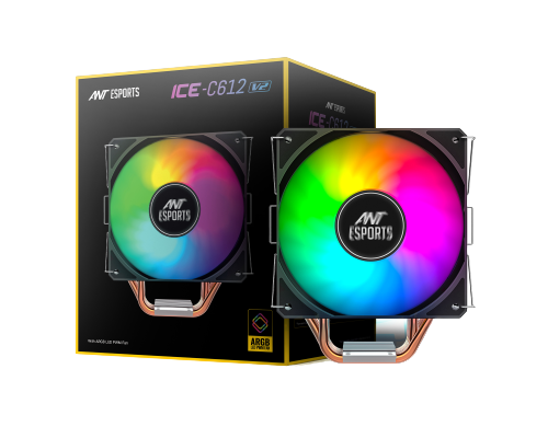 Ant Esports ICE-C612 V2 ARGB AM5/LGA1851 Black Air Cooler