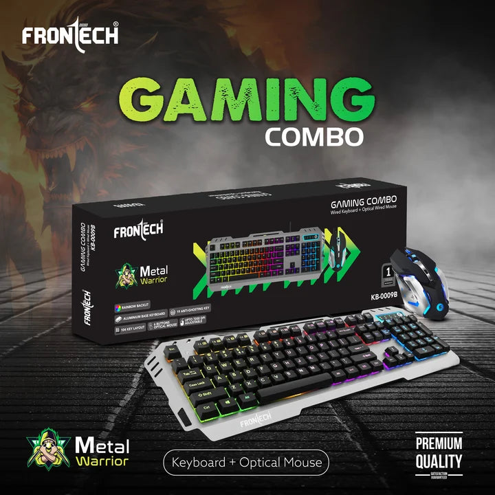 Frontech KB-0009B Metal Warrior Gaming Combo Black