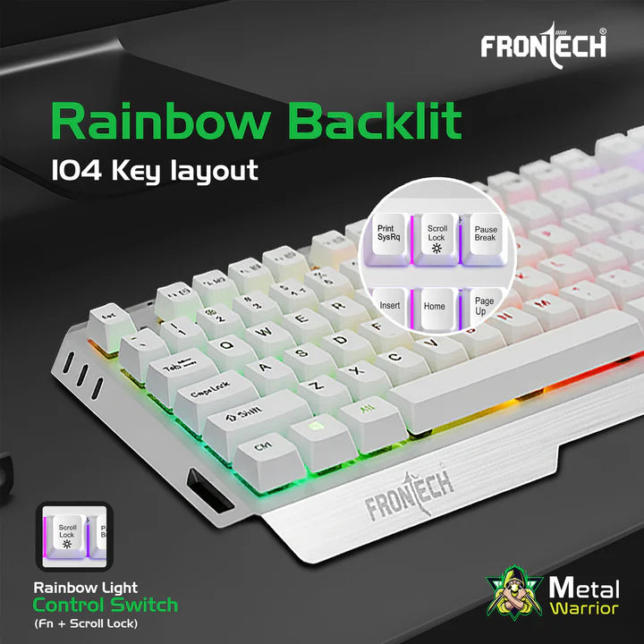 Frontech  KB-0009W Metal Warrior Gaming Combo White