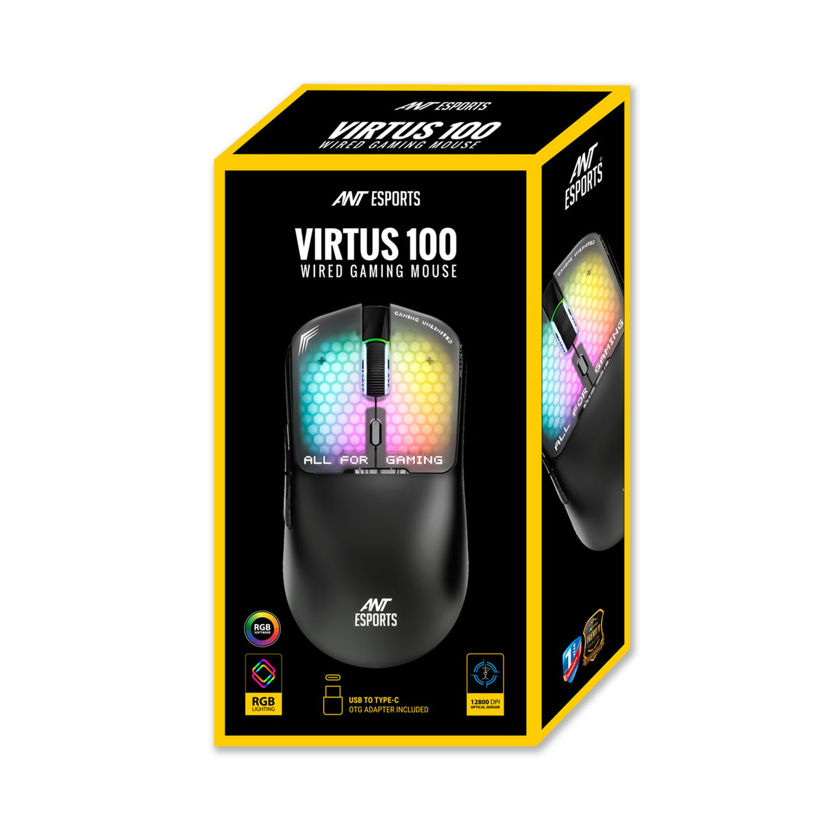 Ant Esports Virtus100 Wired Gaming Mouse 12800DPI