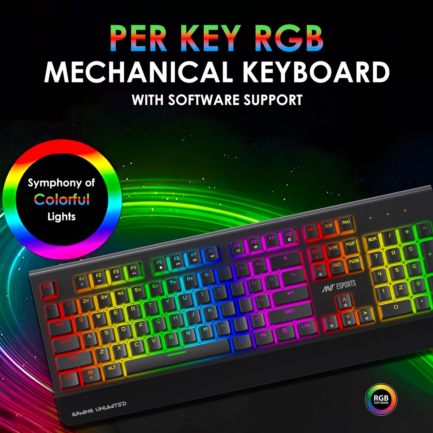 Ant Esports MK4000 Mechanical Wired Gaming Keyboard Black