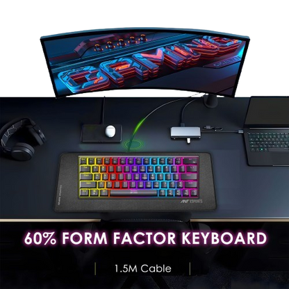 Ant Esports MK1850 Mechanical Wired Gaming Keyboard Red Switch Hot-Swap Mech Keyboard