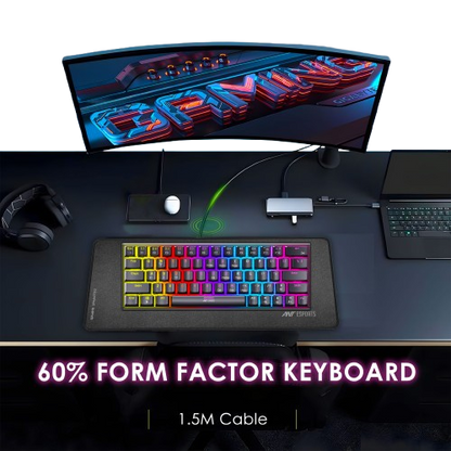 Ant Esports MK1850 Mechanical Wired Gaming Keyboard Red Switch Hot-Swap Mech Keyboard
