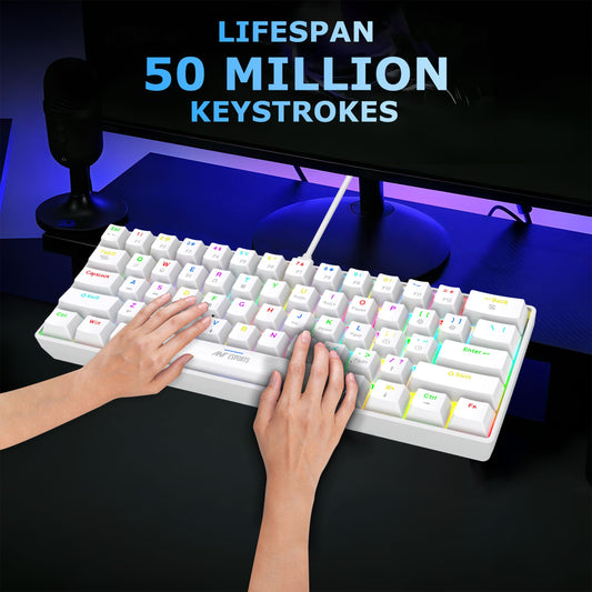 Ant Esports MK1300 V2 Mechnical Wired Gaming keyboard with RGB (White)