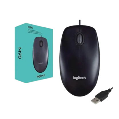 Logitech M90 Wired Mouse, Black