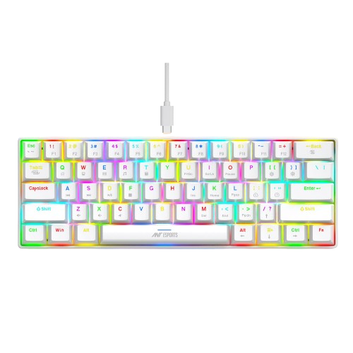 Ant Esports MK1300 V2 Mechnical Wired Gaming keyboard with RGB (White)