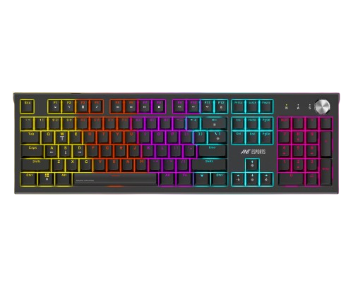 Ant Esports MK1850 Mechanical Blacklit Wired Gaming Keyboard black Hot-Swappable Per-Key RGB Blue Outemu Switches