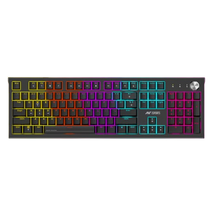 Ant Esports MK1850 Mechanical Blacklit Wired Gaming Keyboard black Hot-Swappable Per-Key RGB Blue Outemu Switches