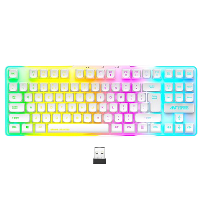 Ant Esports MK720 Pro V2 Membrane Wireless Gaming Keyboard White