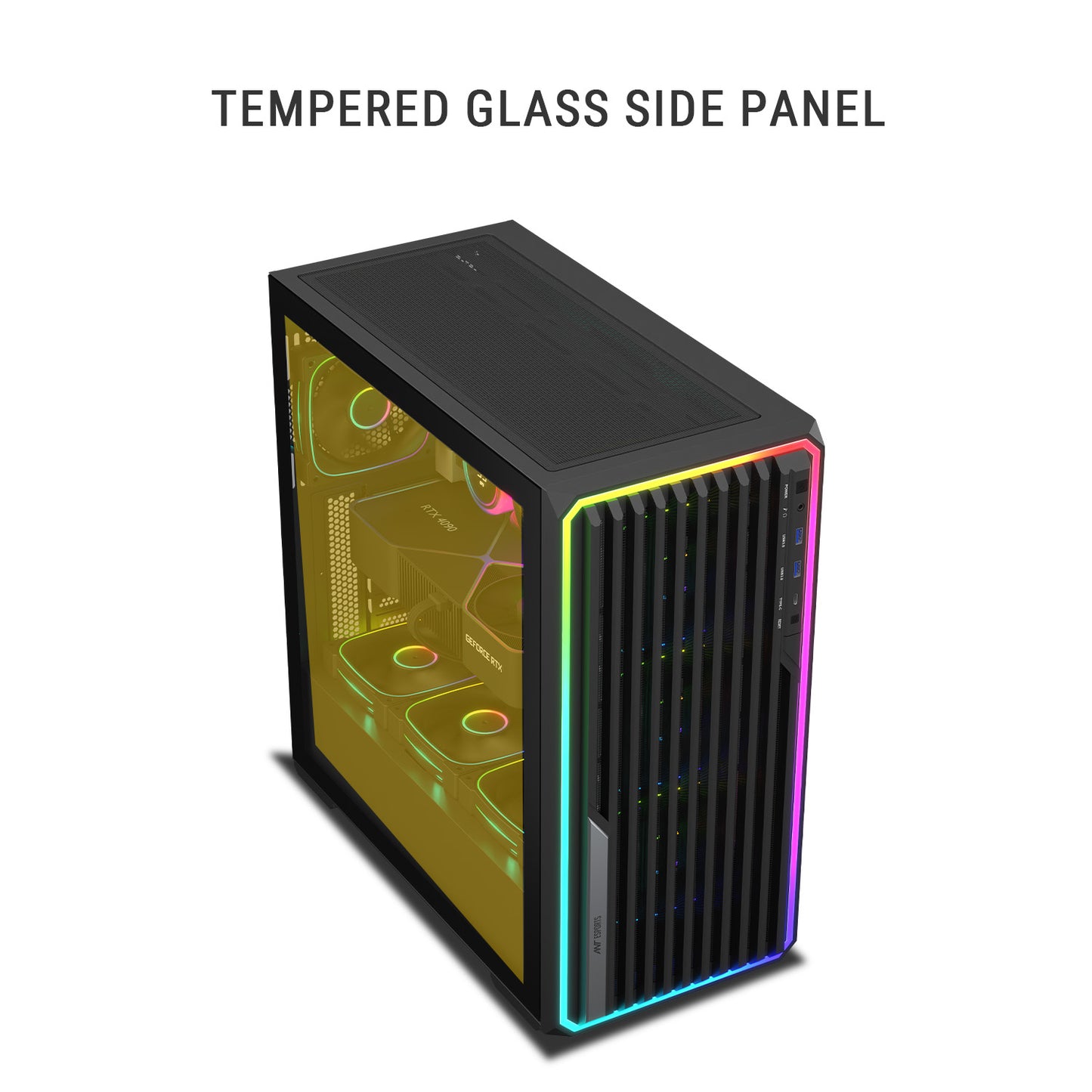 Ant Esports MeshX360 Mid Tower (E-ATX/ATX/M-ATX/M-ITX) Black Cabinet 4x120mm Fans